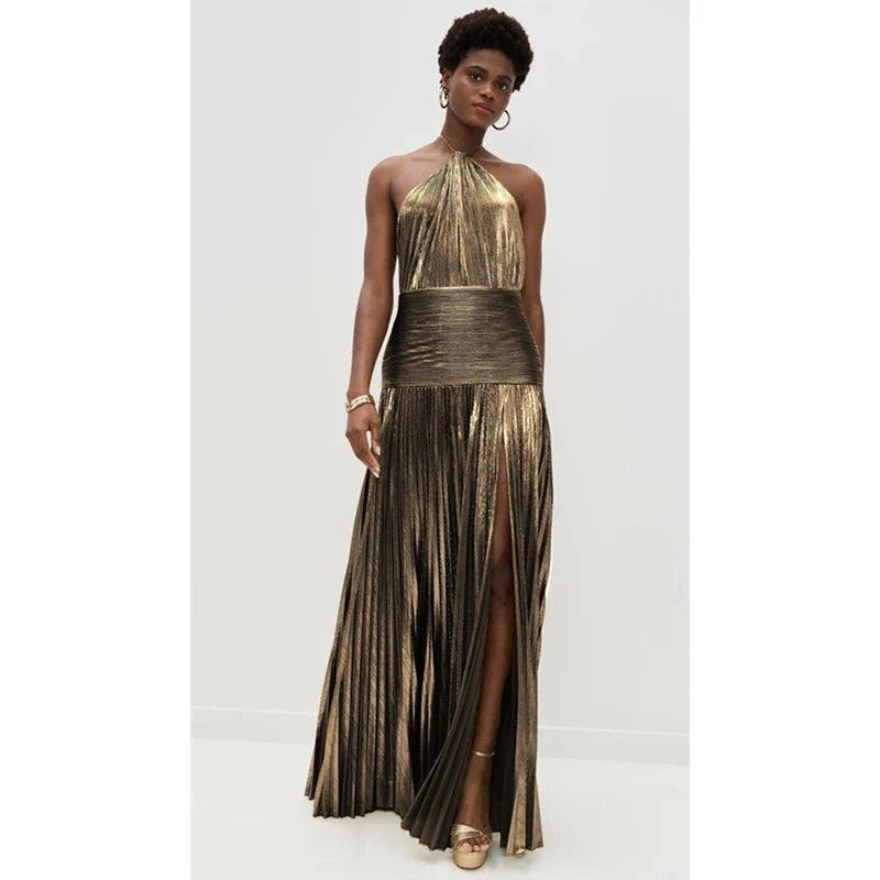 Robe de Soirée Longue avec Corset & Fente — Épaules Dénudées