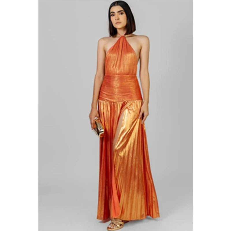 Robe de Soirée Longue avec Corset & Fente — Épaules Dénudées