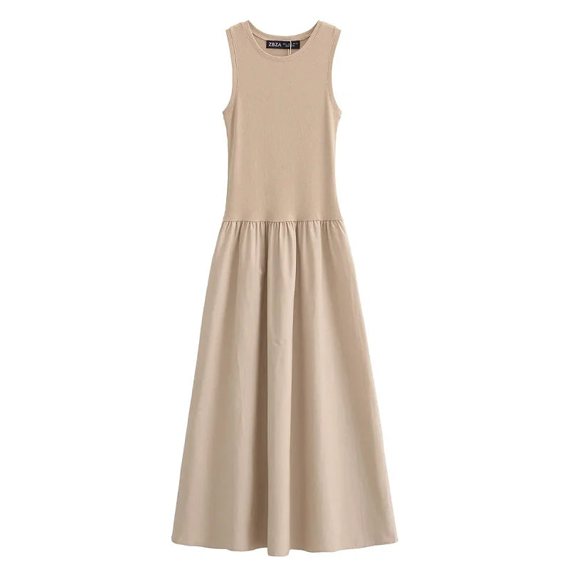 Robe Longue Sans Manches – Coupe Fléchie & Chic au Quotidien