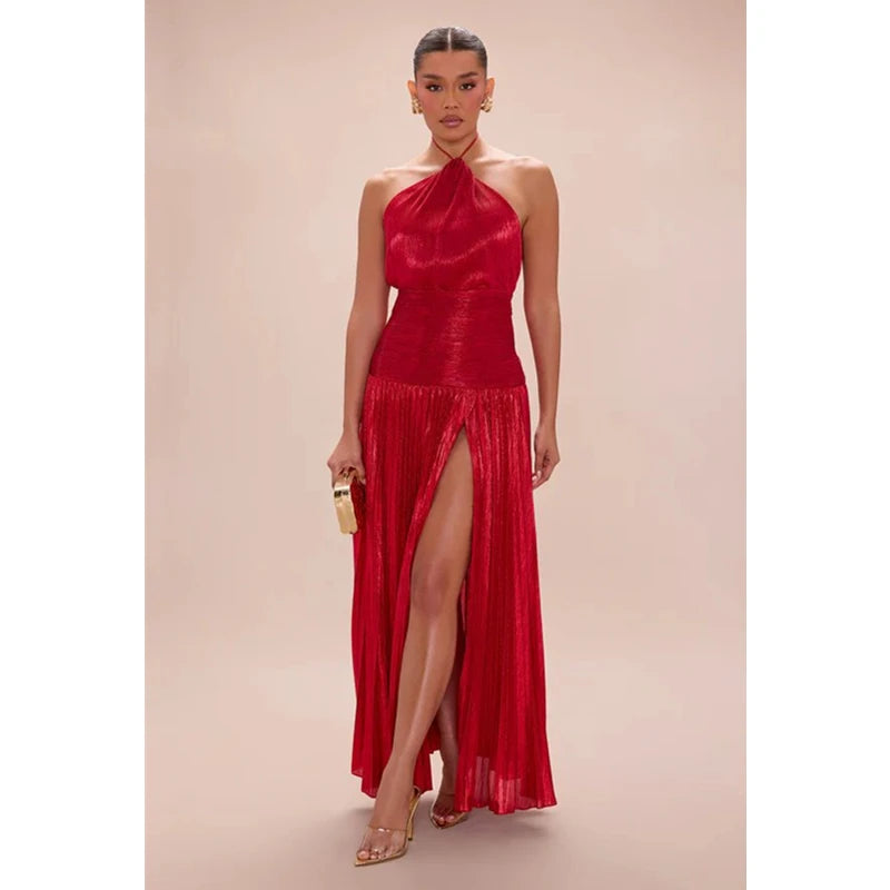 Robe de Soirée Longue avec Corset & Fente — Épaules Dénudées