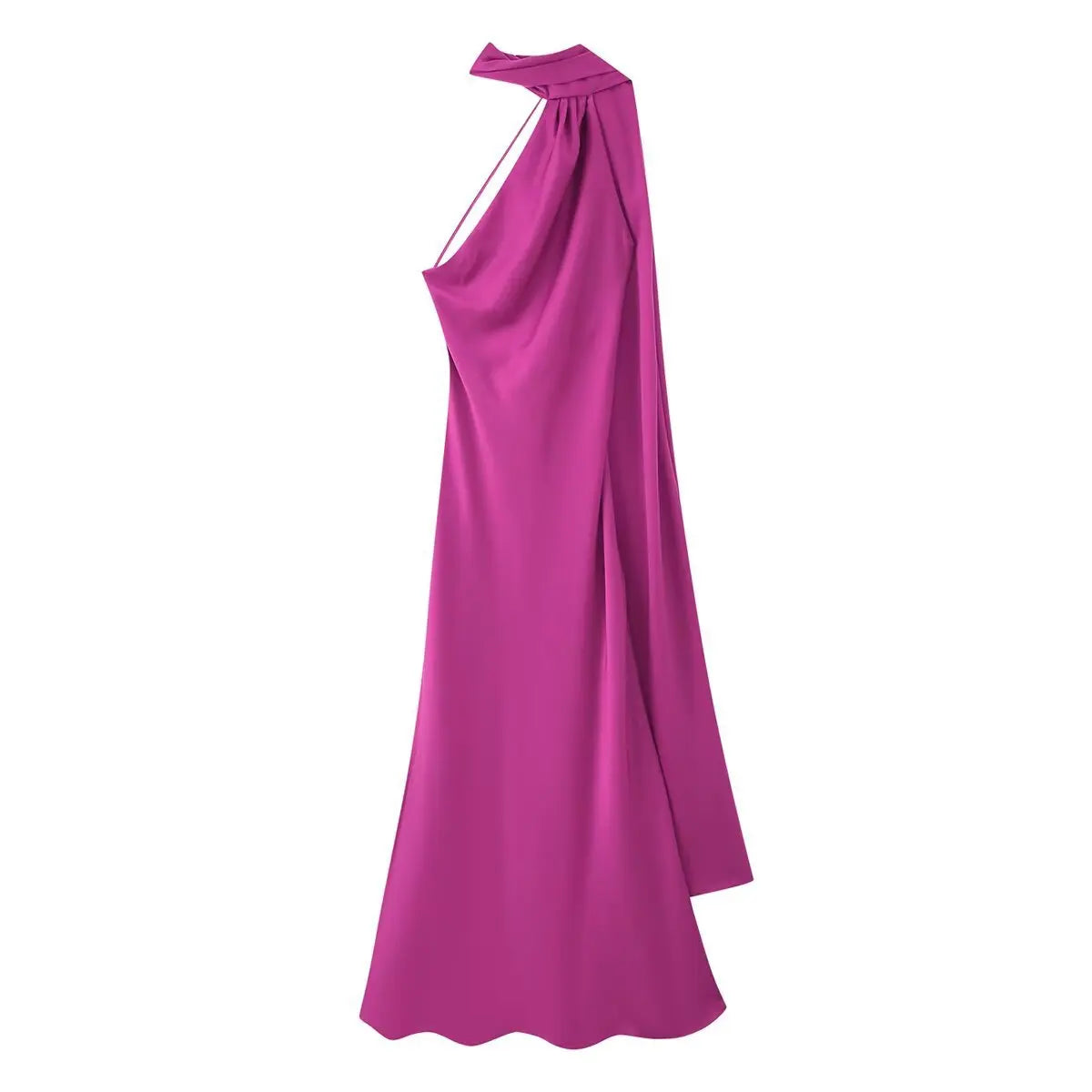 Robe Longue Satin Dos Nu – Élégance Estivale