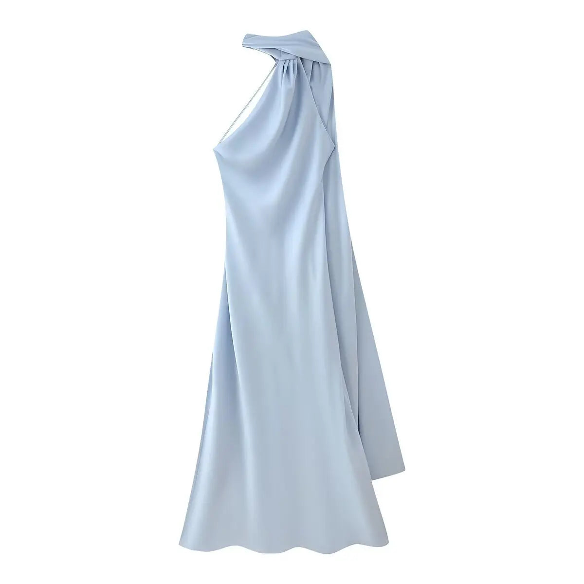Robe Longue Satin Dos Nu – Élégance Estivale